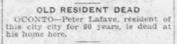 Peter LaFave death notice